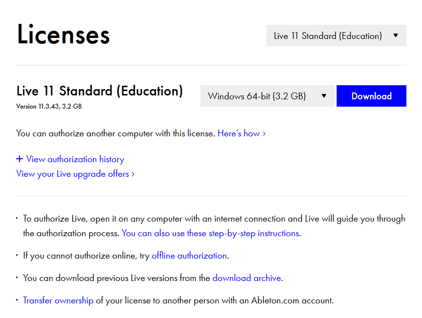 Ableton Ableton Live 11 Standard (Education)